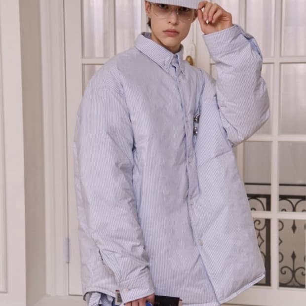 Stu 스트라이프 셔츠패딩L