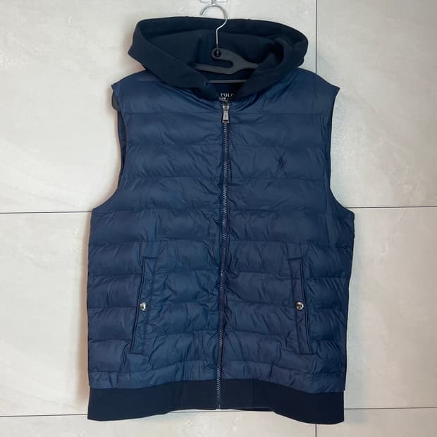 폴로 랄프로렌 후드 경량 패딩 조끼 네이비 [M]