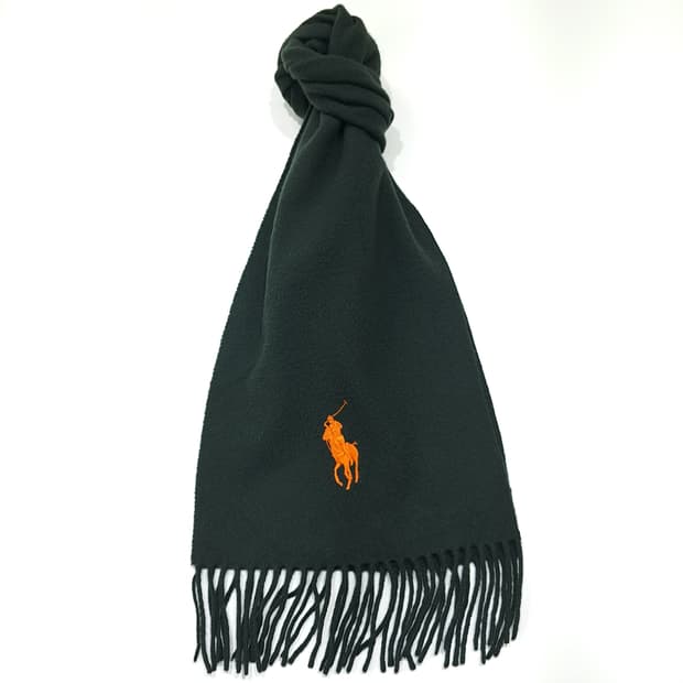 MX387 폴로 이태리판 램스울 포니자수 그린 머플러 목도리