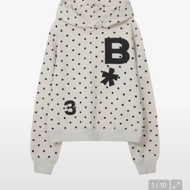 바우프 Blogo 슬림핏 후드 티셔츠 [도트 오트밀]