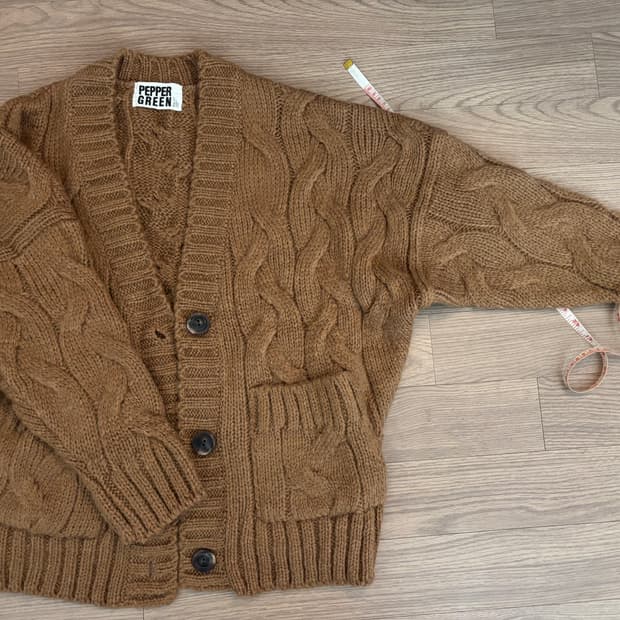 미착용 메이드인 코리아 꽈배기 니트 가디건 여성 프리