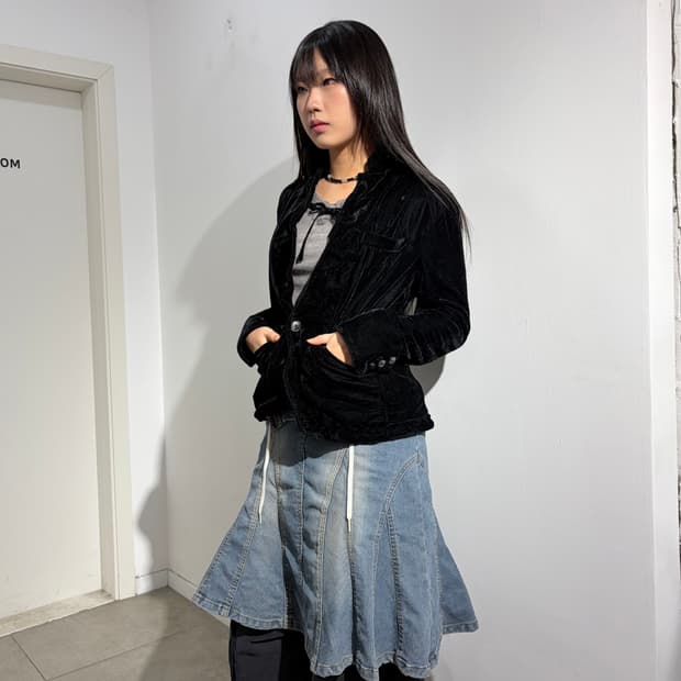 PPFM 벨벳 블레이저 자켓