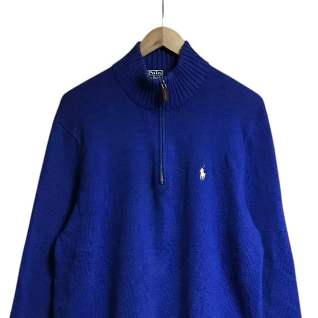 폴로 랄프로렌 반집업니트