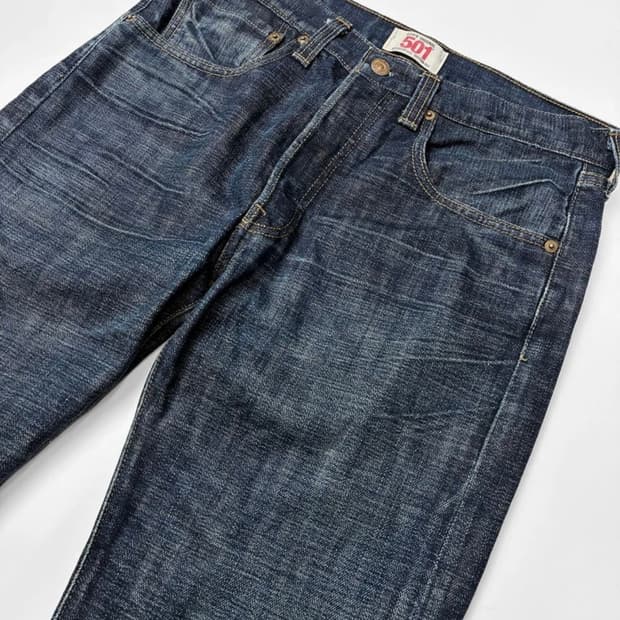 리바이스 501 슬럽 인디고 데님