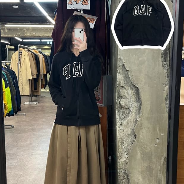 갭 기모 후드집업 블랙 M #csz3599