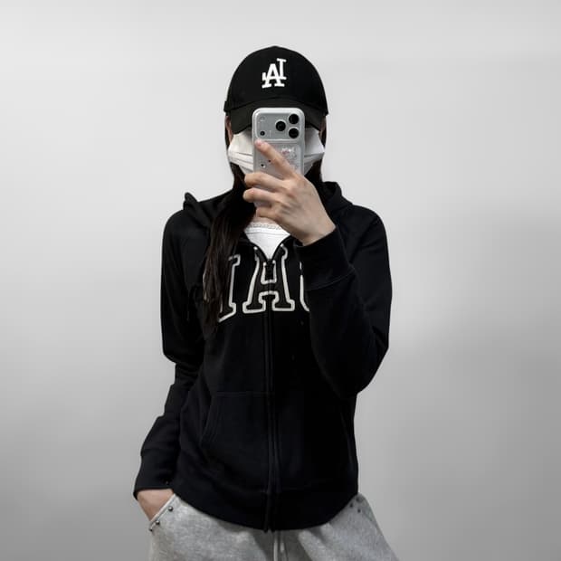 갭 Gap 스펠 로고 후드집업 블랙