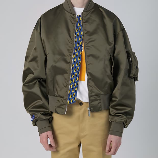 아더에러 메종키츠네 봄버 자켓 L ma-1 마원 항공점퍼