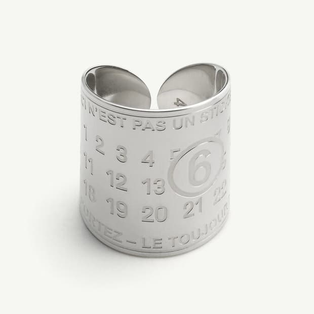 [S,M,L]MM6 메종마르지엘라 26fw 수비니어 스티커 밴드 링/실버
