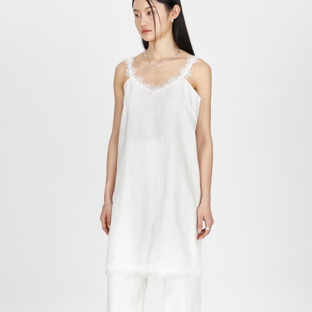 YOUTH / Lace-Trimmed Slip Dress / M