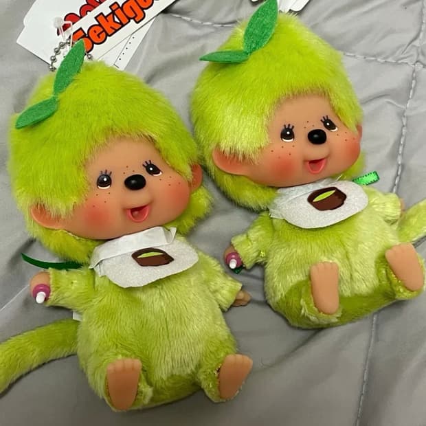 몬치치 베비치치 빅헤드 녹차 그린티 키체인 키링