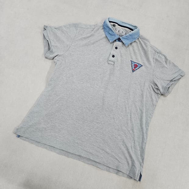 XL 게스 데님 카라 반팔티 0716Y2