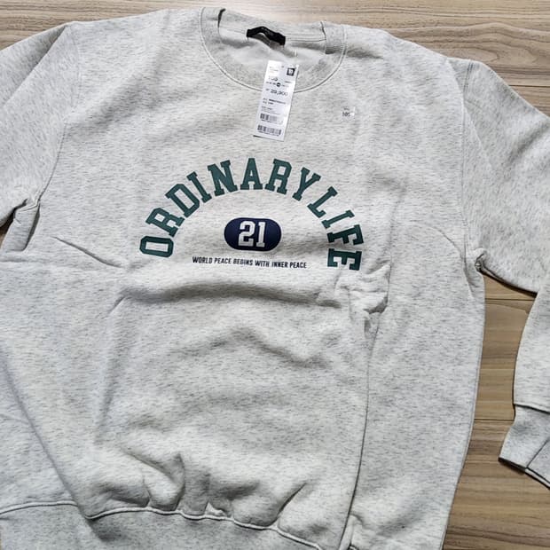 탑텐맨투맨티셔츠라이트그레이105사이즈