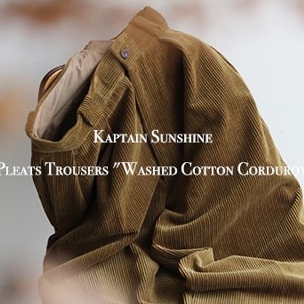 캡틴선샤인 2플리츠 코듀로이 팬츠 올리브 34