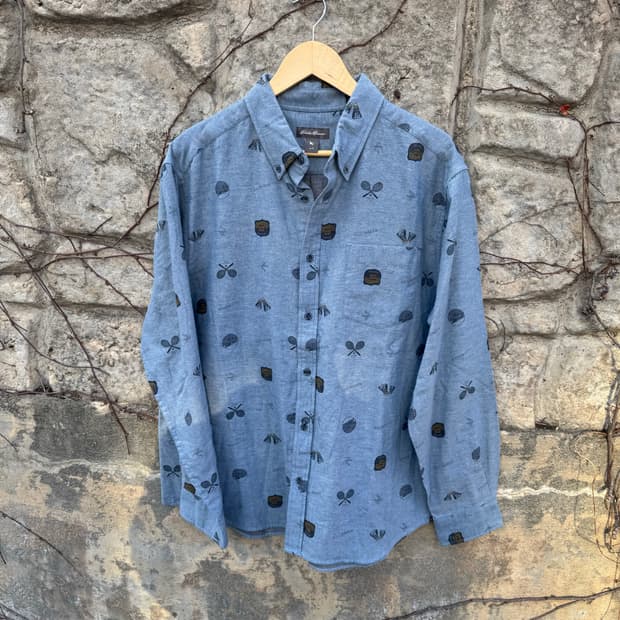 에디바우어 스포츠샵 프린팅 코튼 셔츠 L