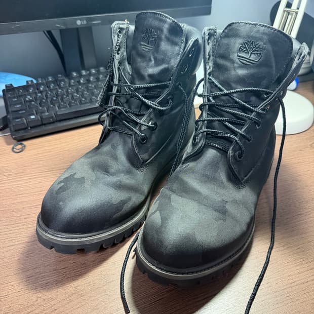 팀버랜드 프리미엄 6인치 자카드 블랙 카모 부츠 270