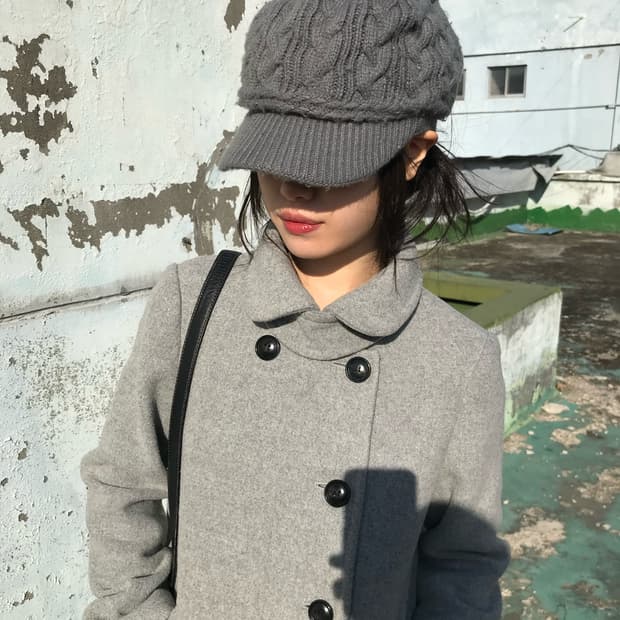 빈티지 케이블 니트 캡