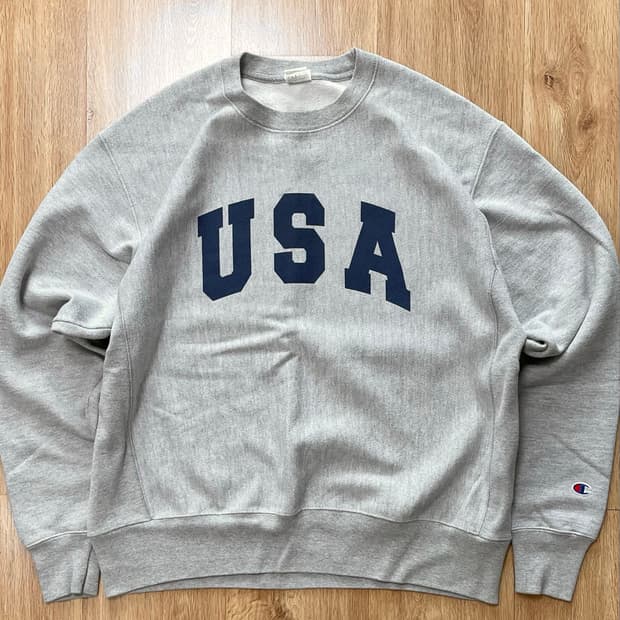 00s 챔피온 USA 블루택 빈티지 리버스위브 스웻셔츠 맨투맨