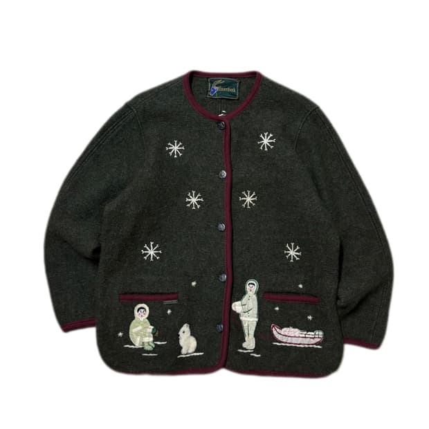 90s Blauenbock ITALY Boiled Wool Jacket 