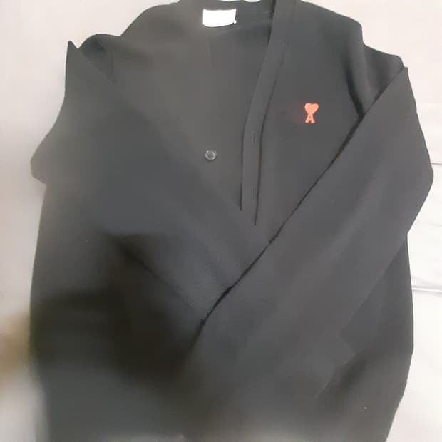 아미 스몰로고 가디건 블랙