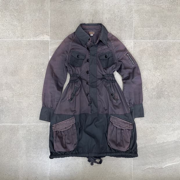 DIESEL purple shirring pocket ops