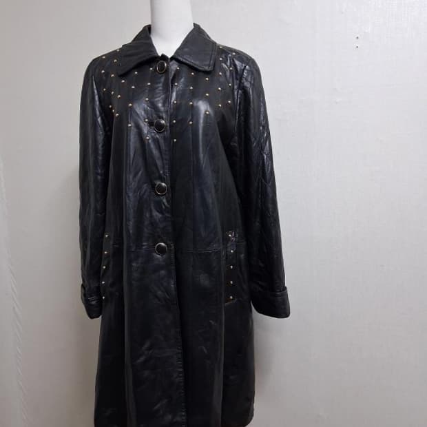 일본빈티지 SHVNING HEART 검정 양가죽코트 퀼팅양가죽코트 프리사