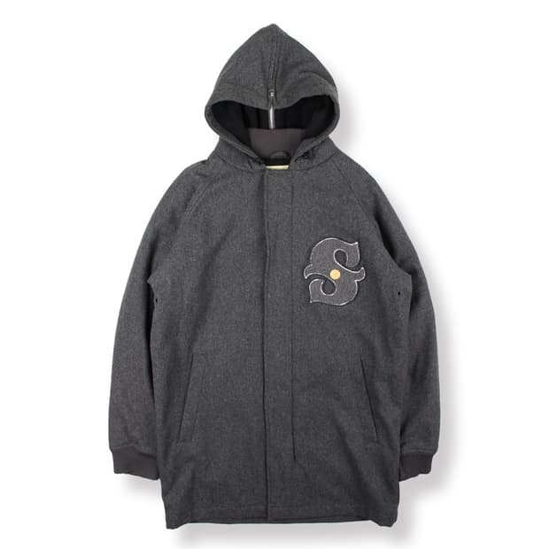 STUSSY AUTHENTIC GEAR Wool Hooded coat