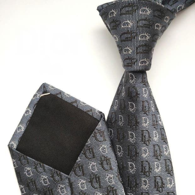 디올옴므 오블리크 실크 자카드 넥타이