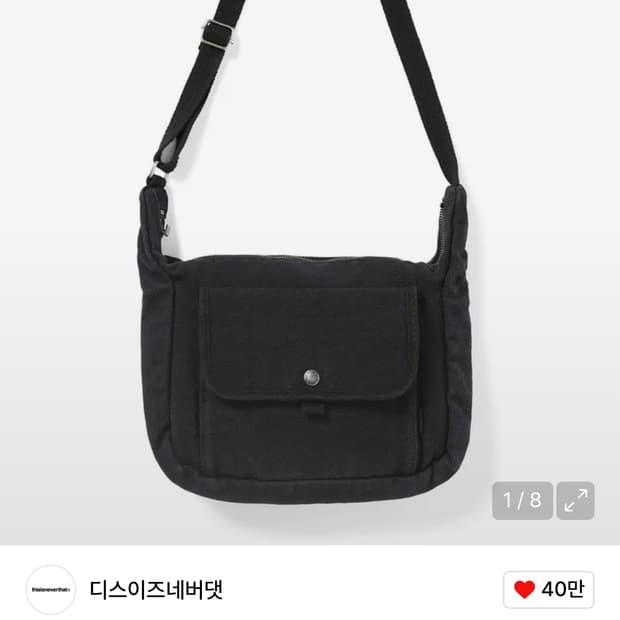 디스이즈네버댓 Canvas Shoulder Bag Black