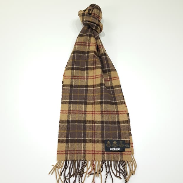 MX450 바버 브라운 클래식 타탄체크 머플러 목도리