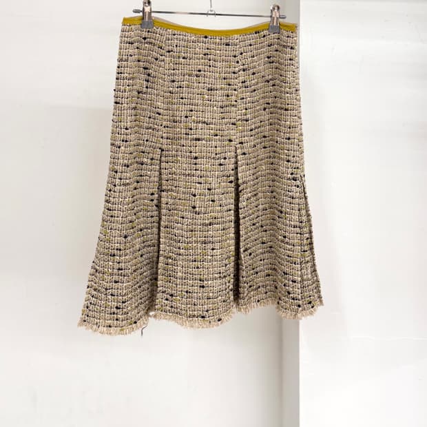 프라다 트위드 박스 플리츠 스커트