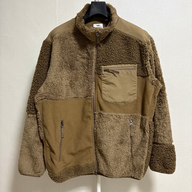 유니클로x엔지니어드 가먼츠 콜라보 플리스 집업 / 브라운, L