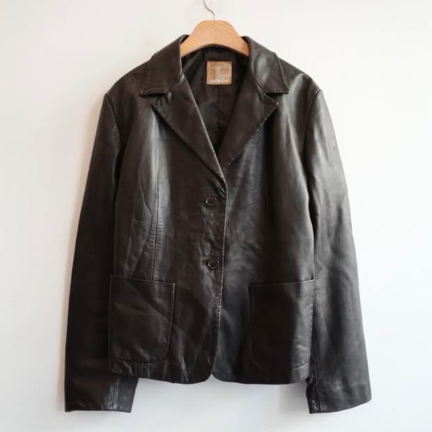 Conbipel 여성 블랙 가죽 자켓