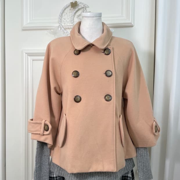 coral beige cute mori coat(size-M)