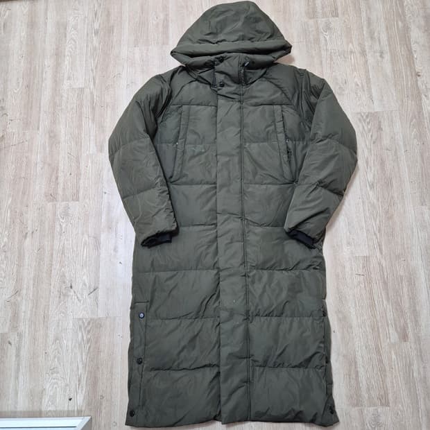 탑텐 밀리터리 덕다운 후드 롱패딩