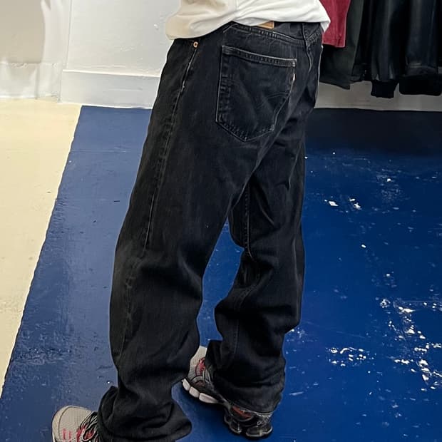 USA Levis 리바이스 501 흑청 데님 팬츠