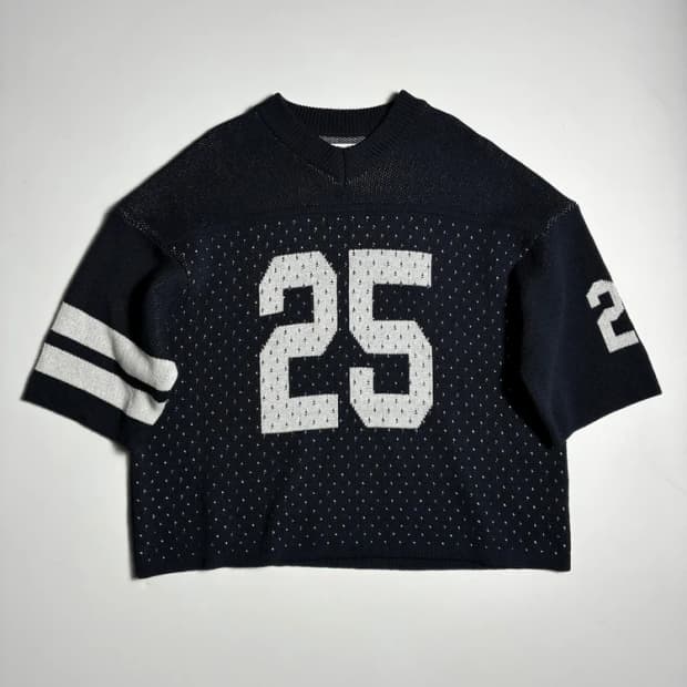 노앙 NOHANT 25SS 25 자카드 숏 슬리브 니트 R3194