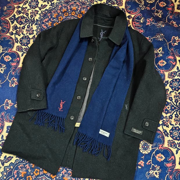 입생로랑(Y.S.L) 울 캐시미어 혼방 발마칸 코튼(내피 탈부착O)