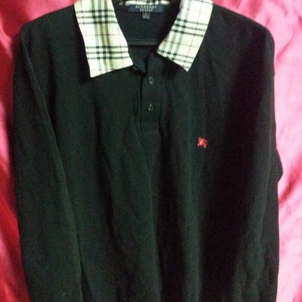 버버리 카라넥 긴팔 티셔츠 S 95