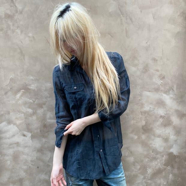 [Studio Five]See-Through Black Loose-Fit