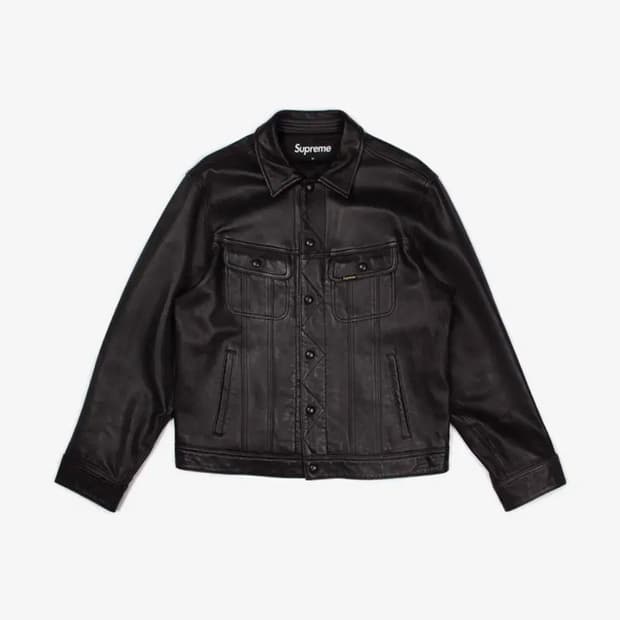 슈프림 18fw 레더 트러커자켓 m