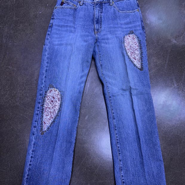 게스 00's 어반핏 페이즐리 리워크 빈티지 데님팬츠 3