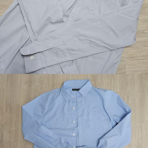 2장일괄 폴햄 셔츠 m 95 그레이 스카이블루