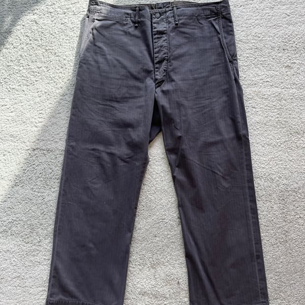 더블알엘 그레이 헤링본 퍼티그팬츠 36