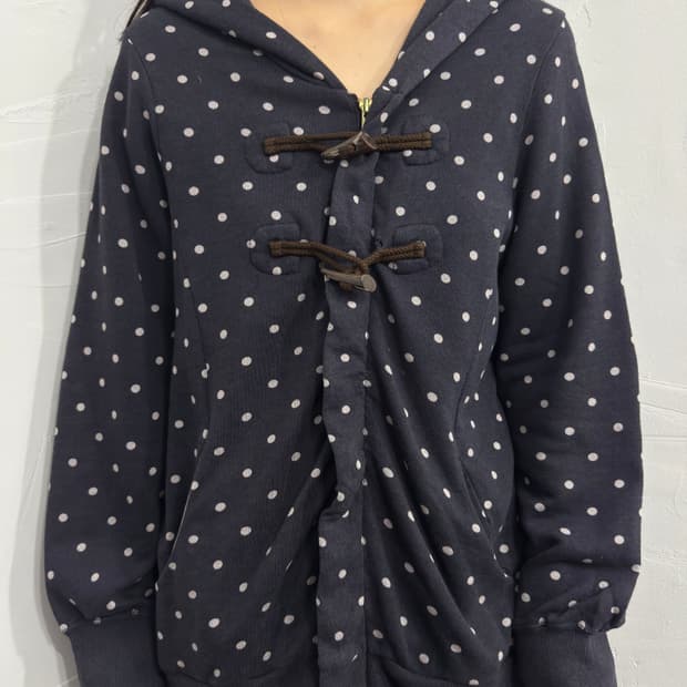 super hakka dot duffle point hood zipup