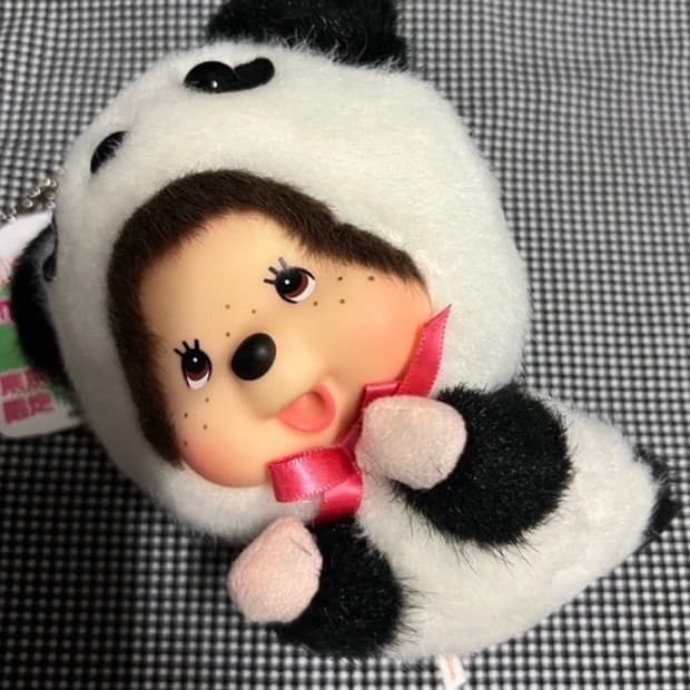 몬치치 대두 플라잉 판다 곰 키링