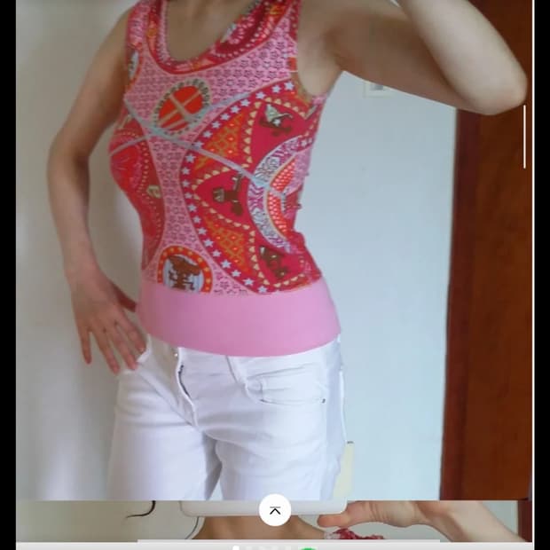 오일릴리 핑크 나시 티셨