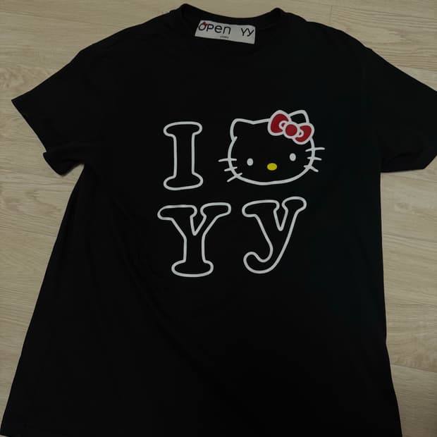 Open yy 키티 반팔티 블랙 s/m