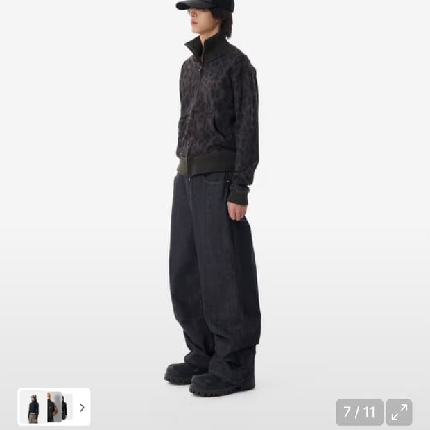 아캄 레오파드 패턴 트랙 자켓 블랙 2