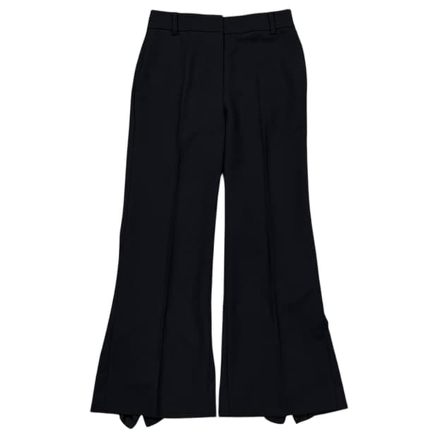 럭키슈에뜨 프릴 디테일 슬랙스 팬츠 바지 블랙 36