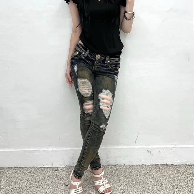 chain drape glitter short sleeve